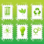Green Recycling Stamps Icon 6 Pack